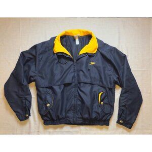 Vintage Speedo Windbreaker Jacket Black & Yellow Mens‎ Medium Retro 80s